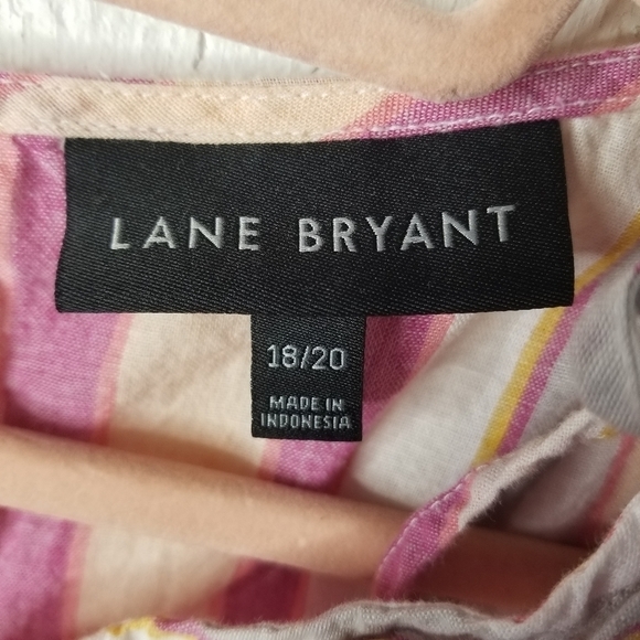 Lane Bryant striped linen blend sleeveless top - Picture 5 of 6